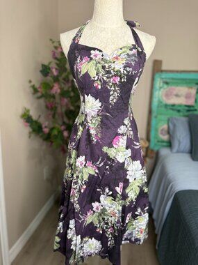 Heart of Haute Rockabilly Retro Vintage Style Pin-Up Halter Dress - Medium